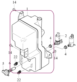 WATER RESERVOIR Volvo 32237294 // Variant code: CB04 (Battery Electric Vehicle) // JG01 (Without headlight cleaning) (OEM)