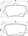 Zadní brzdové destičky (280/302mm kotouč) CMA XC40