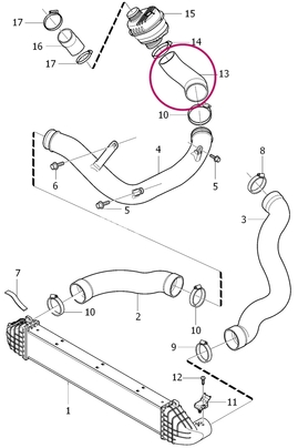 Hadice od rezonátoru do trubky k intercooleru 2.4D (2010) P3