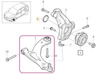 Front CONTROL ARM Right Volvo 80001046