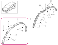Front FENDER WIDENER Left Volvo 80001681