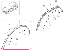 Front FENDER WIDENER Left Volvo 80001681 (OEM)