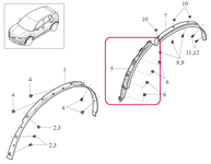 Rear MUDGUARD WIDENER Front Right Volvo 80001686