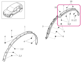 Rear MUDGUARD WIDENER Rear Left Volvo 80001689 (OEM)