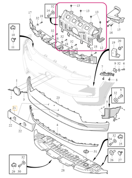 Bumper/Grill BRACKET Volvo 80001750 (OEM)