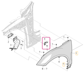 FENDER BRACKET Middle Left / Right Volvo 80008962