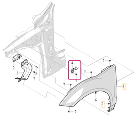 FENDER BRACKET Middle Left / Right Volvo 80008962 (OEM)
