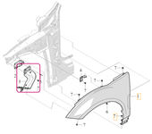 FENDER CARRIER Lower Right Volvo 80009032