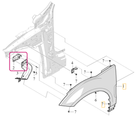 FENDER CARRIER Upper Right Volvo 80009037 (OEM)