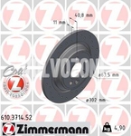 Zadní brzdový kotouč (elektrická parkovací brzda)(plný kotouč) P3 S60 II(XC)/V60(XC) S80 II/V70 III/XC70 III děrovaný
