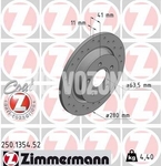 Zadní brzdový kotouč (280mm) P1 C30/C70 II/S40 II/V50 děrovaný
