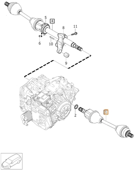 Poloos levá 1.5 T2/T3, 2.0 D2/D3/T4 P1 (2016-) V40 II/V40 XC převodovka TF-71SC