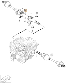 Poloos pravá 1.5 T2/T3, 2.0 D2/D3/T4 P1 (2016-) V40 II/V40 XC převodovka TF-71SC